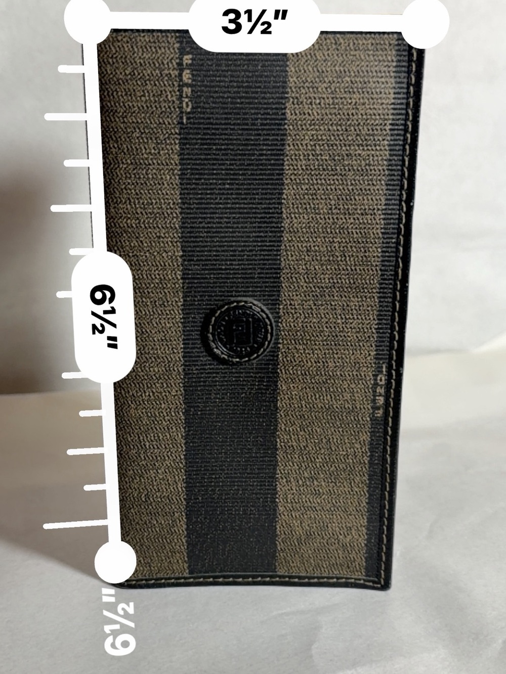 Fendi Brown and Black Vertical Stripe Long Wallet - Picture 12 of 16